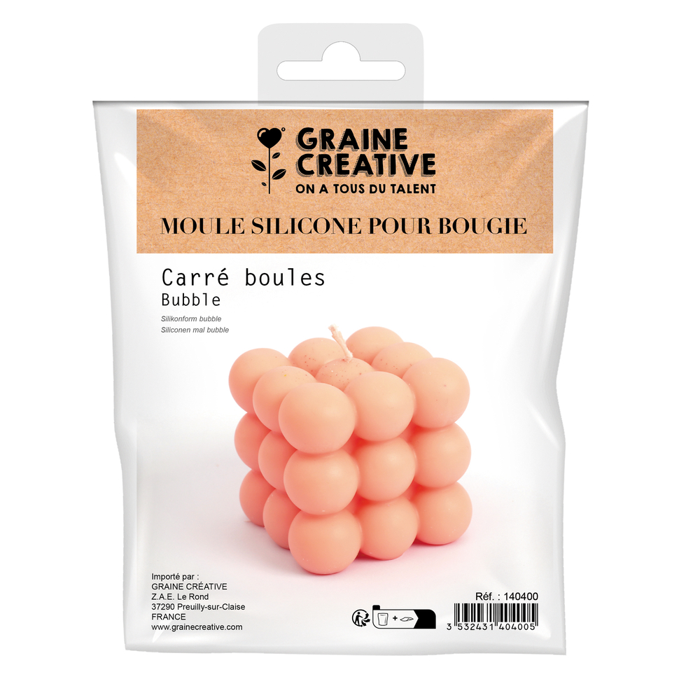 Moule silicone pour fabrication DIY de bougies multi-boules carrées
