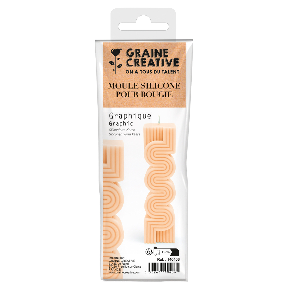 Moule silicone pour bougie - Graphique H.14.5cm