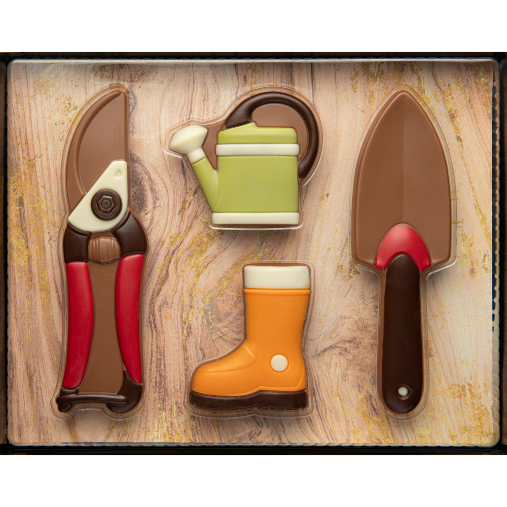 Coffret outils de jardinage, en chocolat au lait - 125g