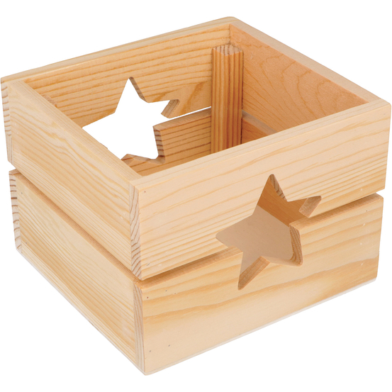 Casier ajouré étoile en bois 12x11x8.5cm