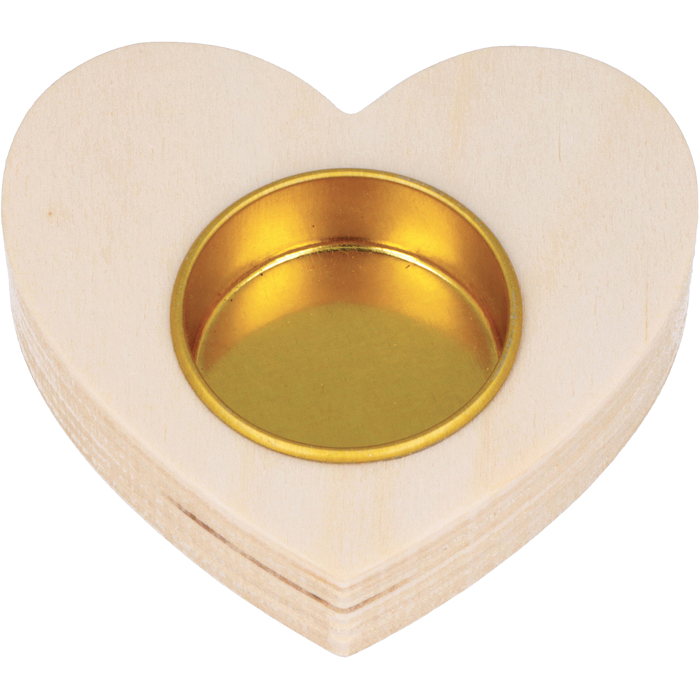 Bougeoir cœur en bois