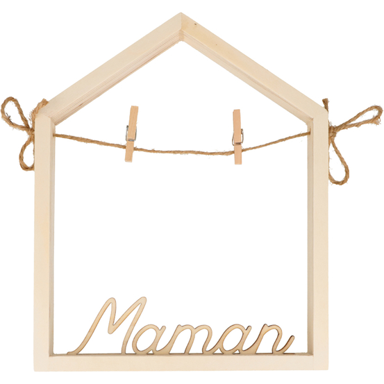 Cadre en bois à décorer 3D motif la maison Maman
