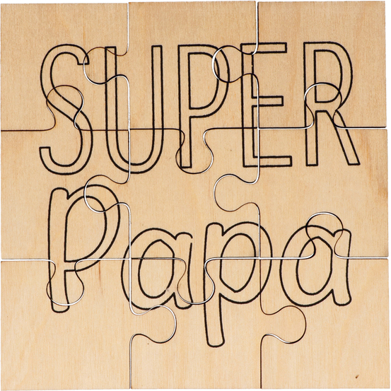 Puzzle en bois à décorer Super Papa