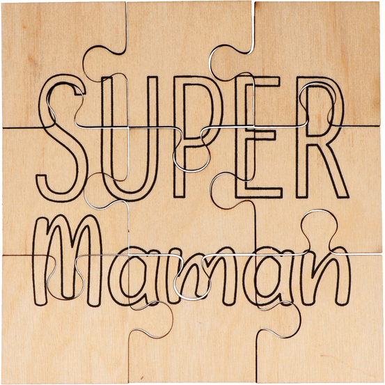 Puzzle en bois à décorer Super Maman