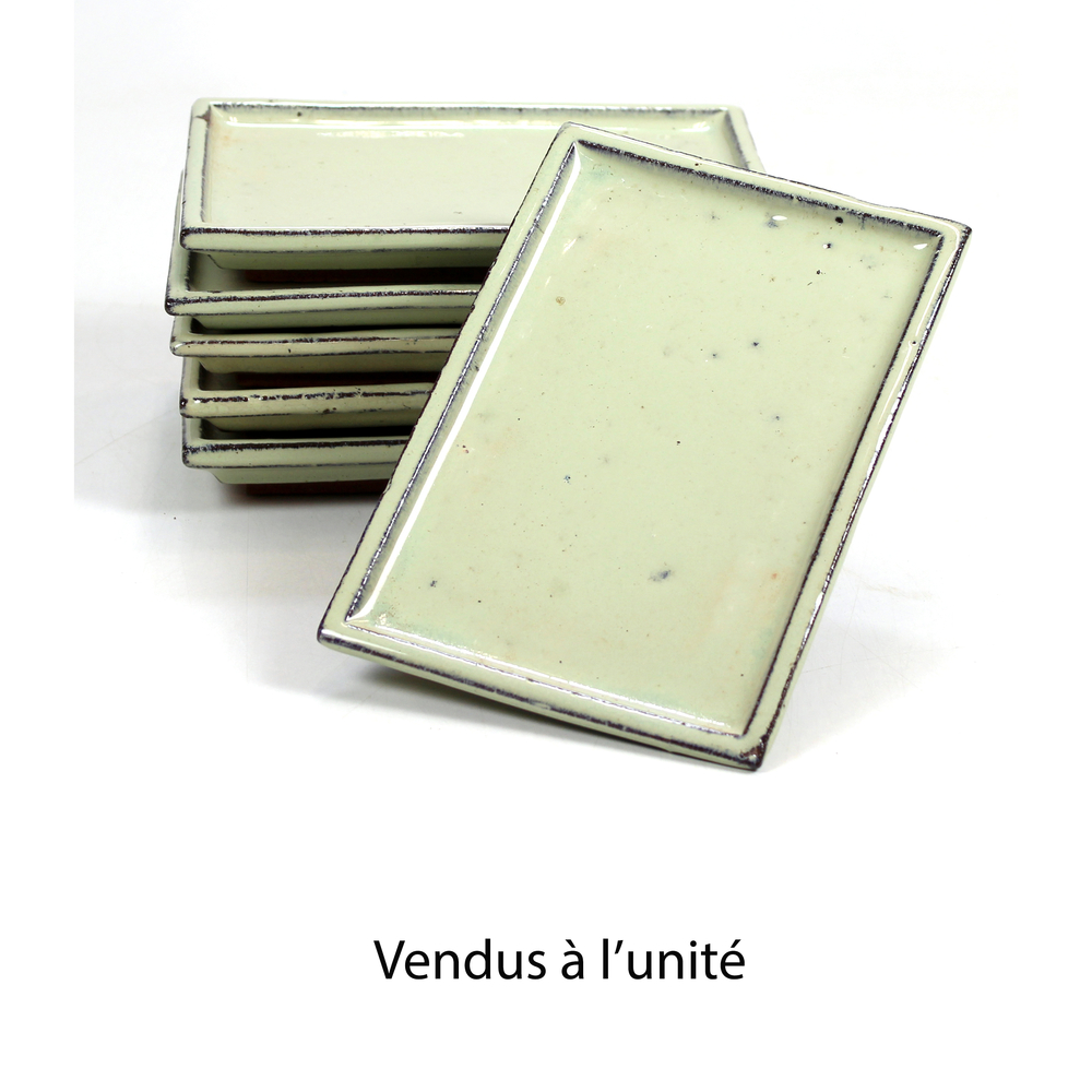 Plateau rectangulaire pour bonzaï, coloris crème - L.15cm