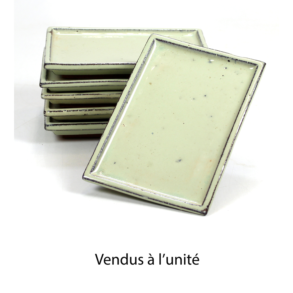 Plateau rectangulaire pour bonzaï, coloris crème - L.20cm