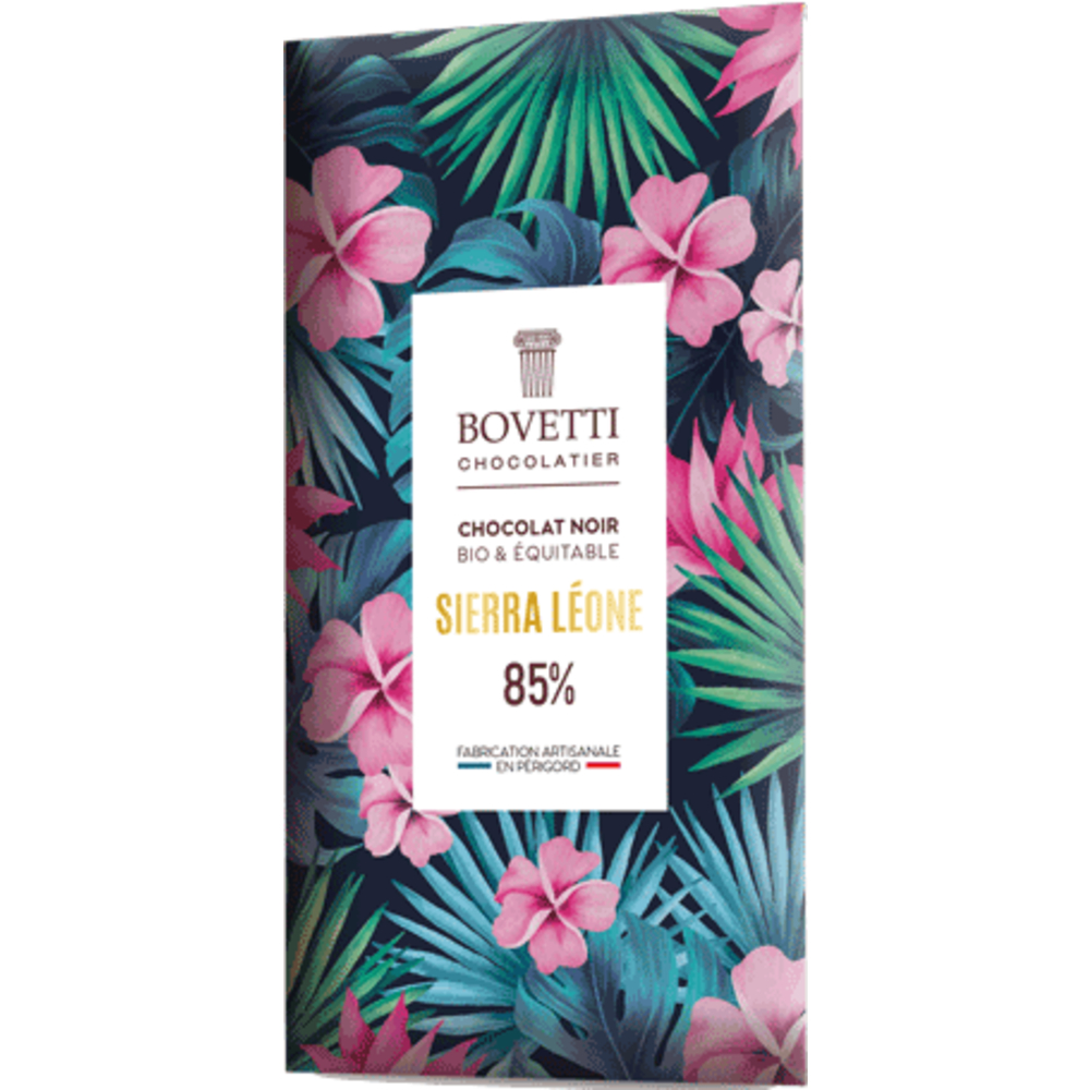 Tablette chocolat noir origine Sierra Leone 85% de cacao - 80g