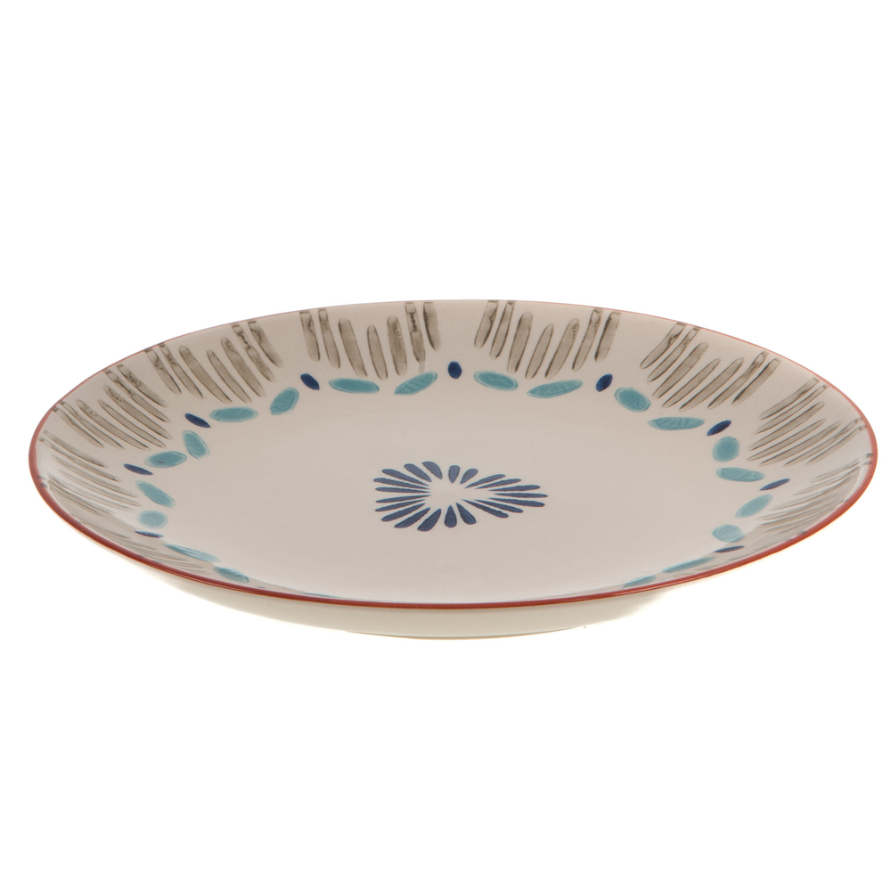 Assiette plate Keola à motifs, en céramique - D.26cm