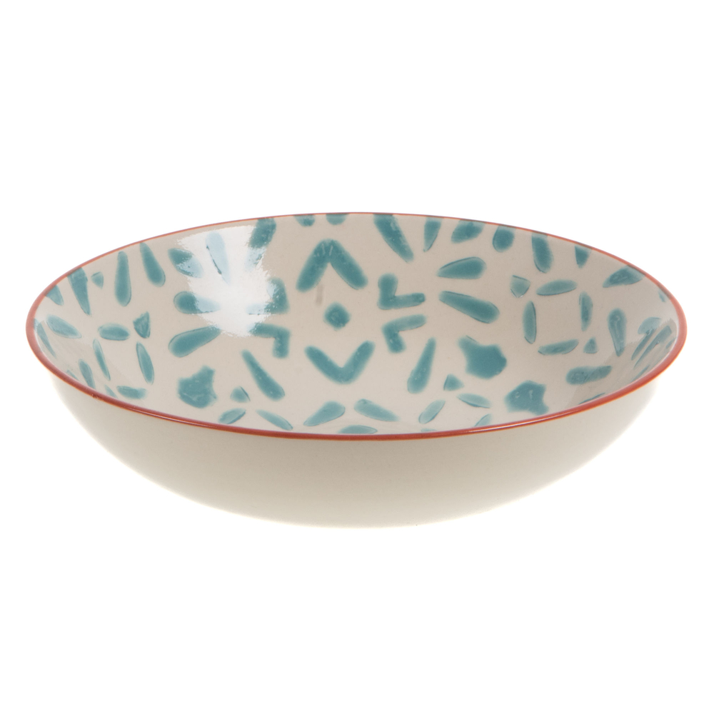 Assiette creuse Keola à motifs, en céramique - D.19cm