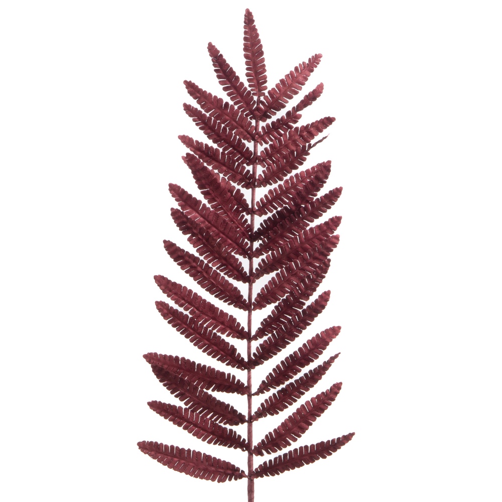 Tige de fougère artificielle, coloris bordeaux - H.125cm