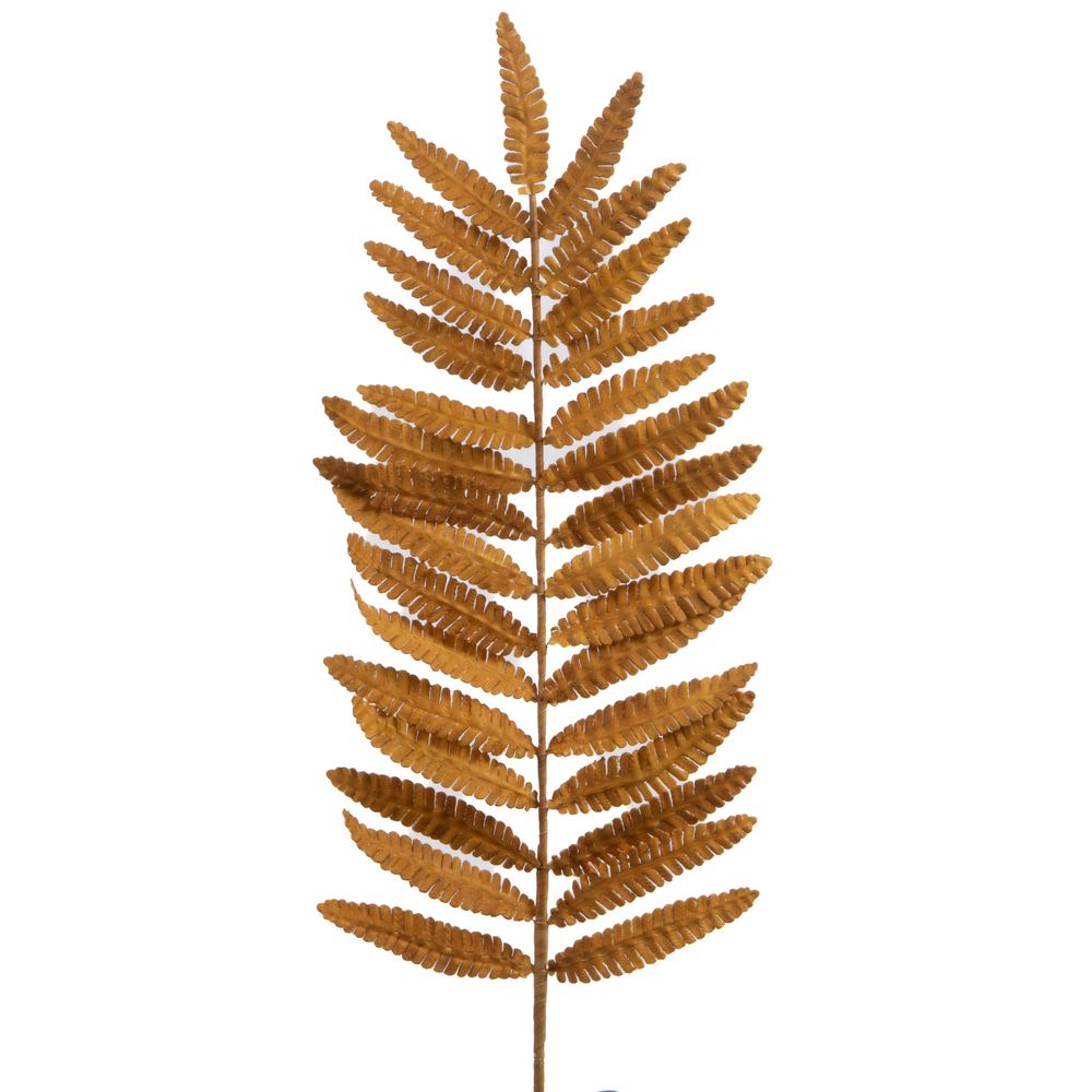 Tige de fougère artificielle, coloris moutarde - H.125cm