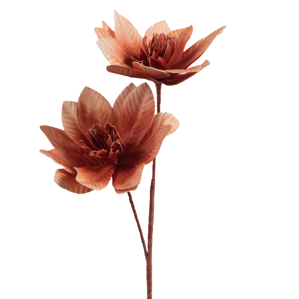 Tige fleur artificielle Tania, dégradé brique - H.105cm