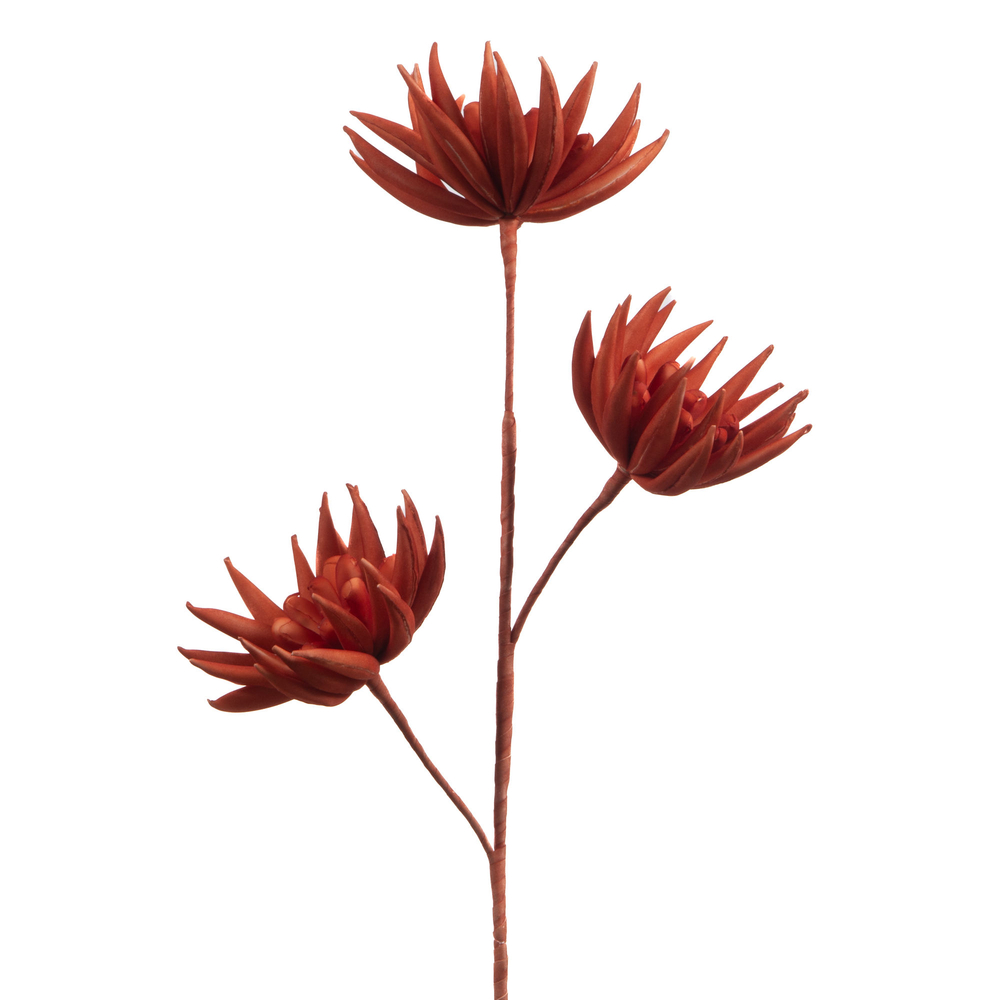 Tige fleur artificielle Joanna, coloris brique - H.86cm