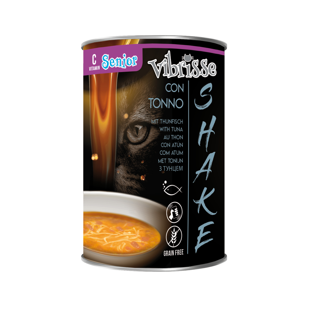 Soupe pour chat Senior Vibrisse Shake au thon riche en Vitamine C 135g