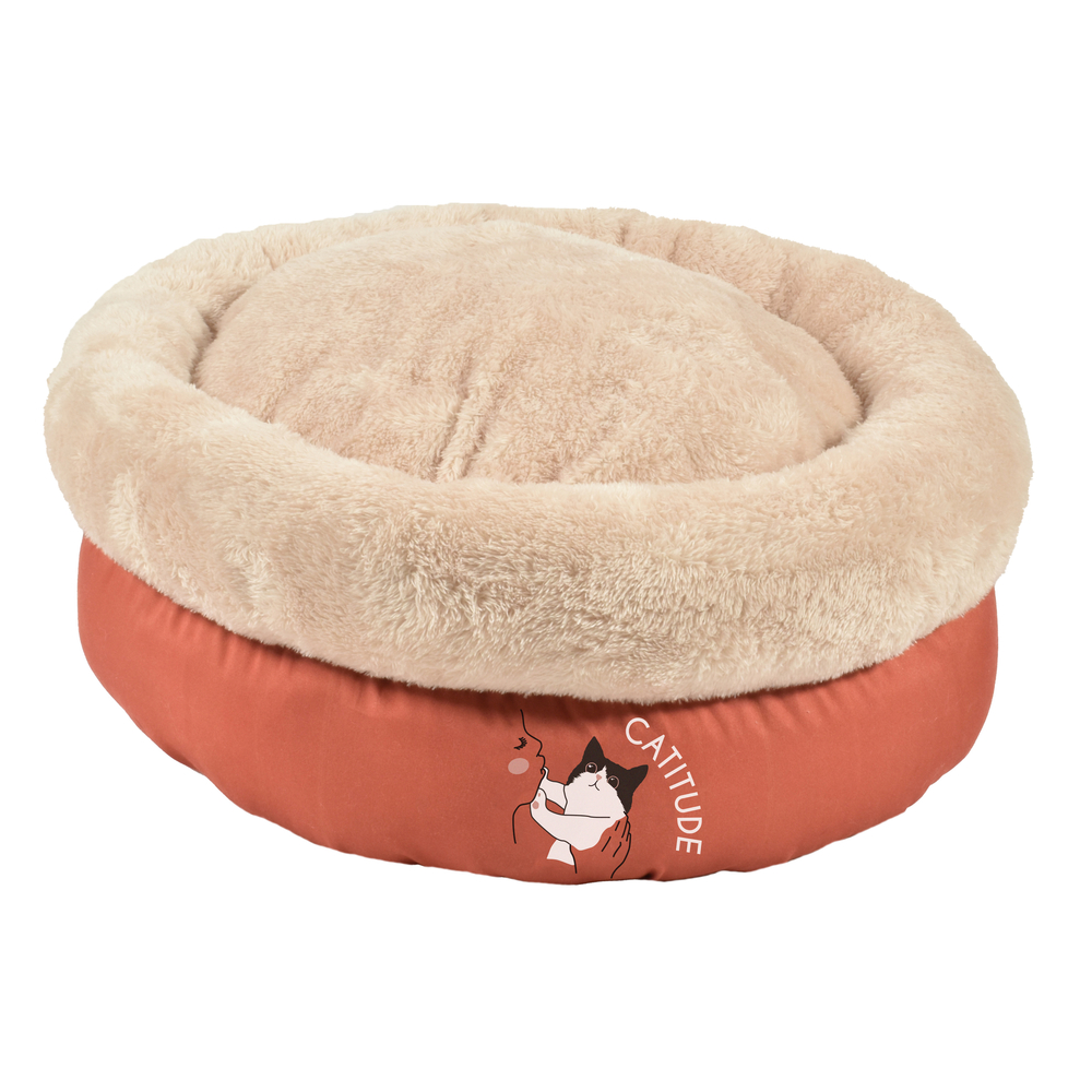 Couchage nid pour chat, collection Tea party, coloris orange - TU