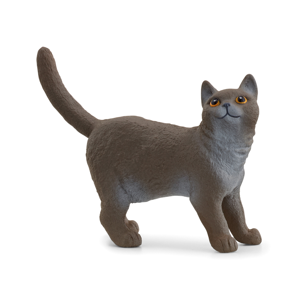  Figurine en plastique British shorthair L. 5.0 l. 2.0 H. 4.0cm