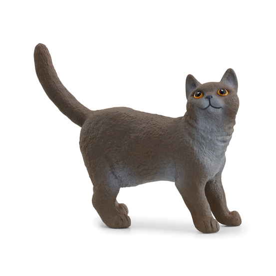 Figurine en plastique British shorthair L. 5.0 l. 2.0 H. 4.0cm