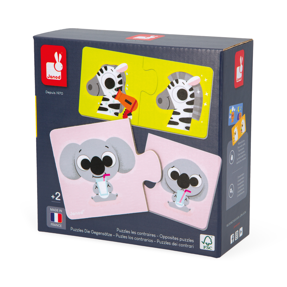 Puzzle éducatif 'les contraires', coloris mixte - 24 pièces