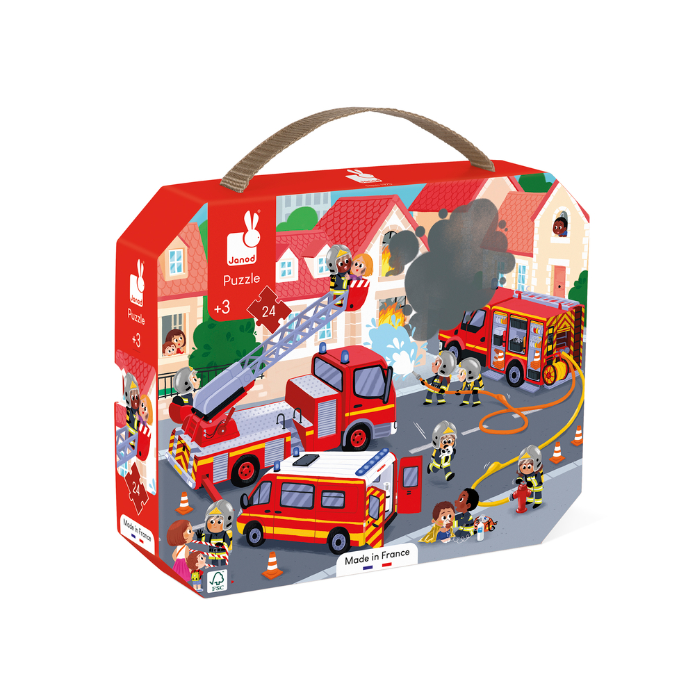 Puzzle éducatif 'les pompiers', coloris mixte - 24 pièces