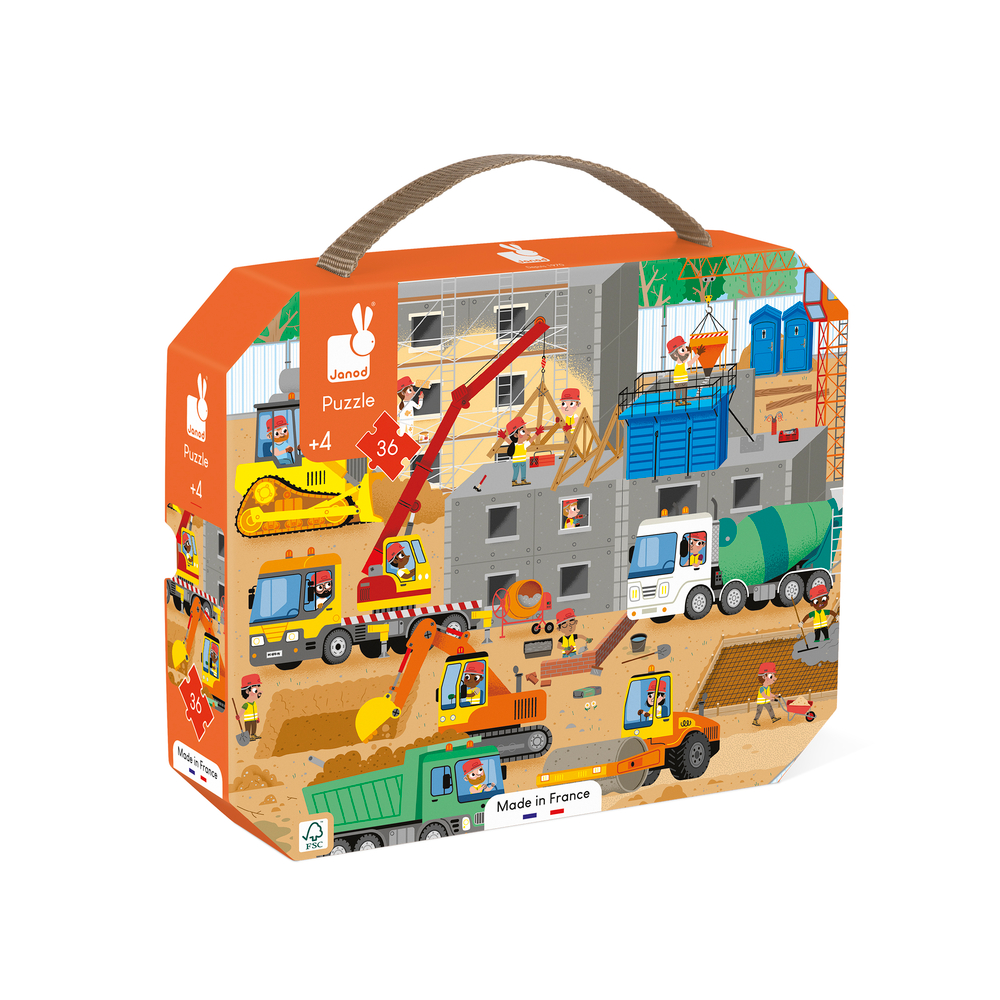 Puzzle éducatif 'le chantier', coloris mixte - 36 pièces