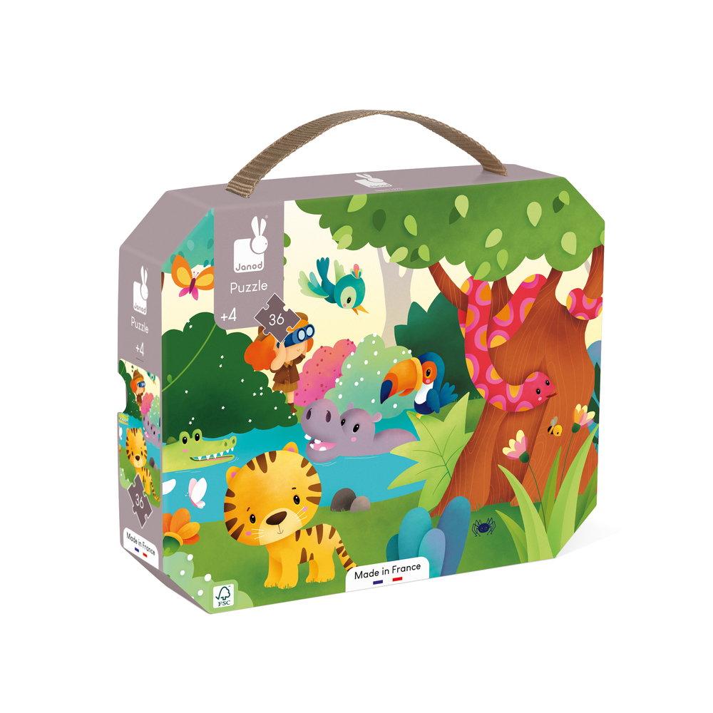 Puzzle éducatif 'les animaux sauvages', coloris mixte - 36 pièces