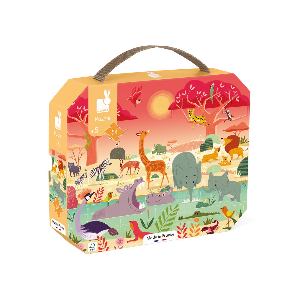 Puzzle éducatif 'la réserve animalière', coloris mixte - 54 pièces