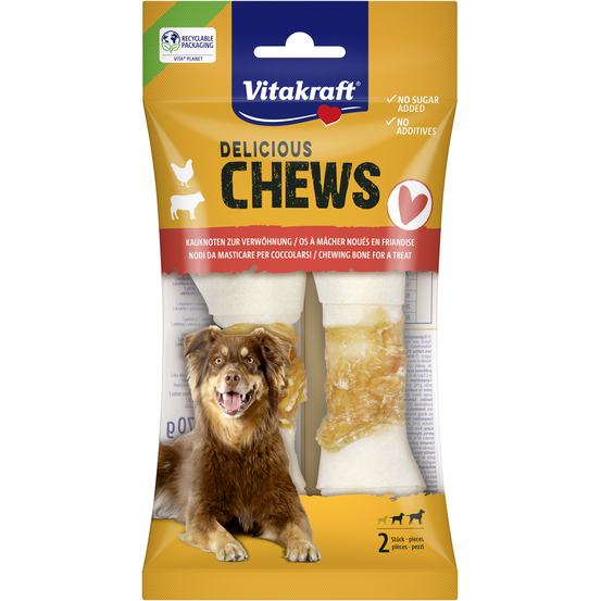 Friandises, os à mâcher noués pour chien Delicious Chews - Taille M x2