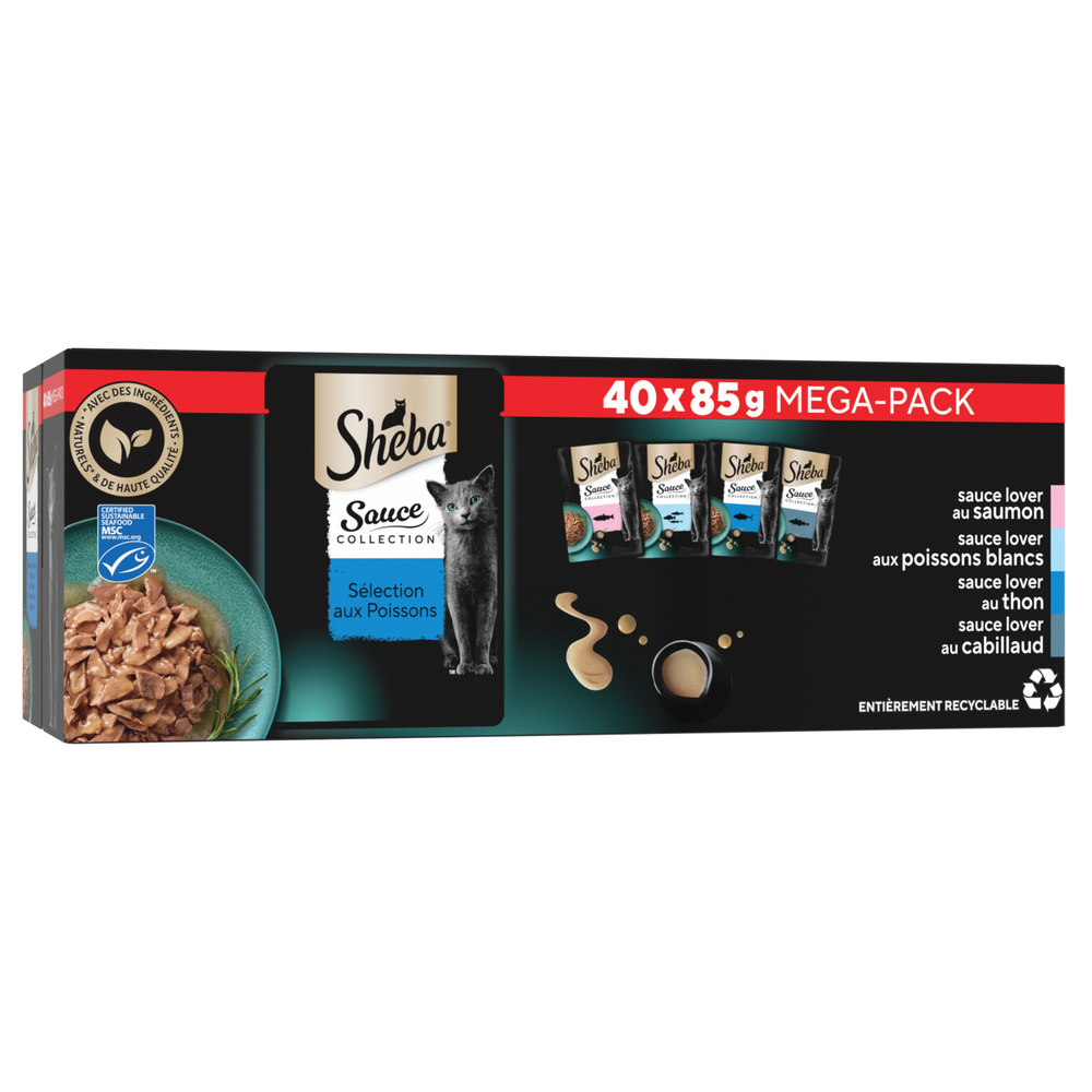 Sélection aux poissons sauce lover 4 variétés pour chat 40x85g