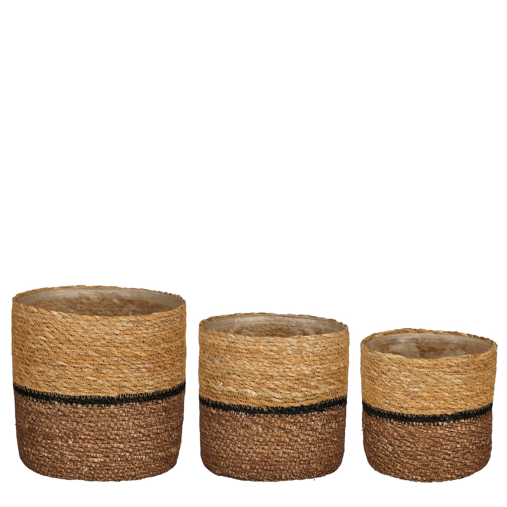 Panier Damian marron - H.16xD.16cm