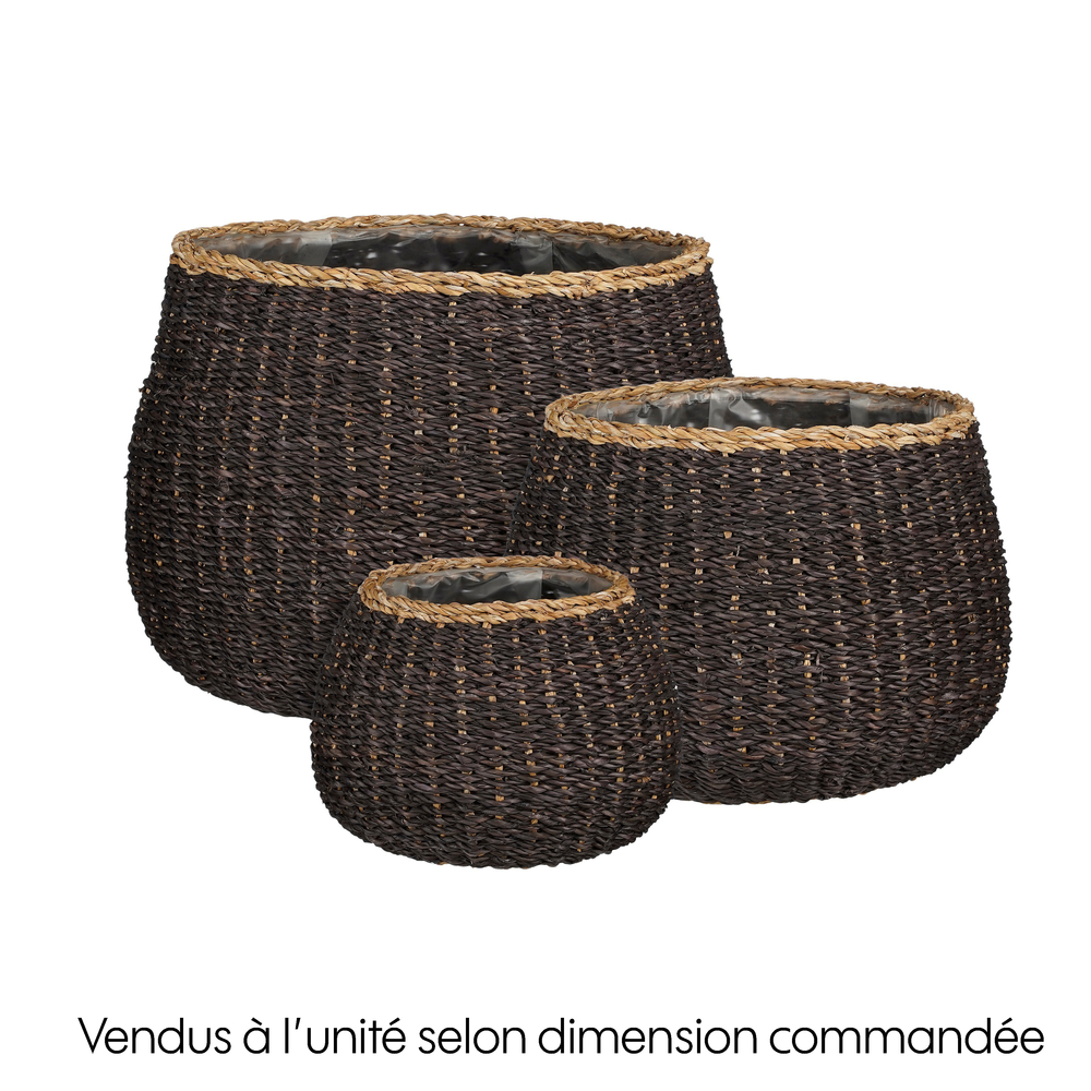 Panier Athos noir - H.35xD.45cm