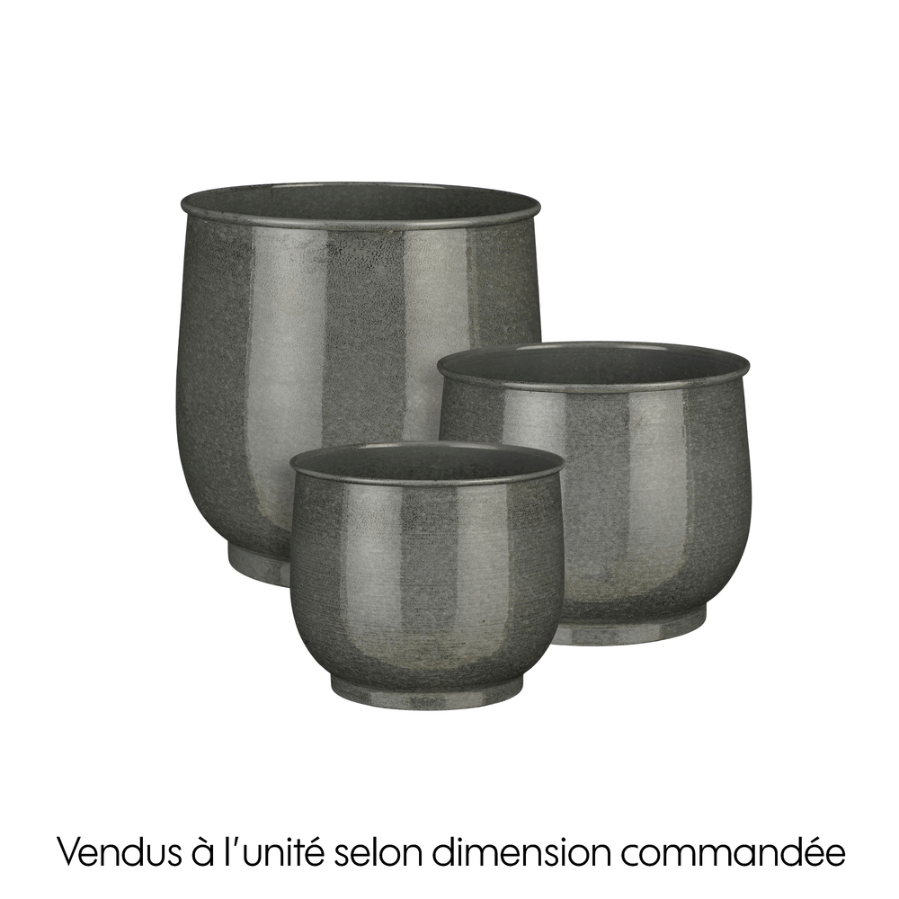 Cache-pot James gris - H.21.5xD.22cm