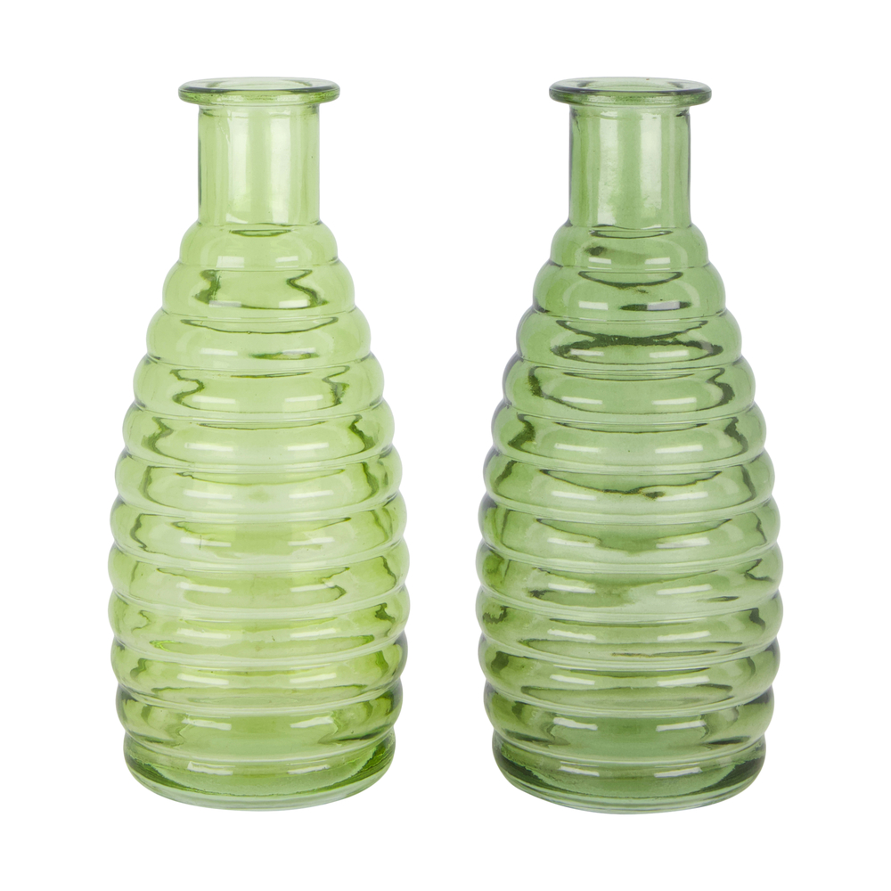 Bouteille en verre, coloris variable selon stock - 5.8x5.8x15cm