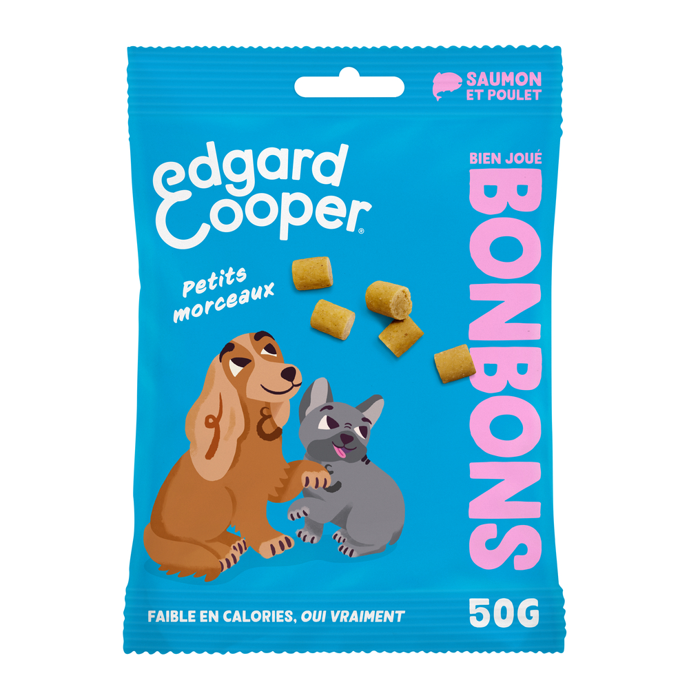 Bonbons pour chien - Saumon et poulet sans céréales 50g