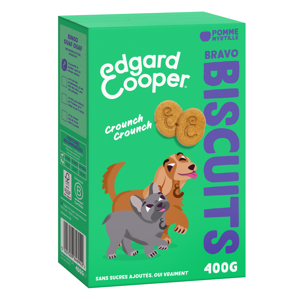 Biscuits pour chien - Pomme, myrtille et céréales complètes 400g