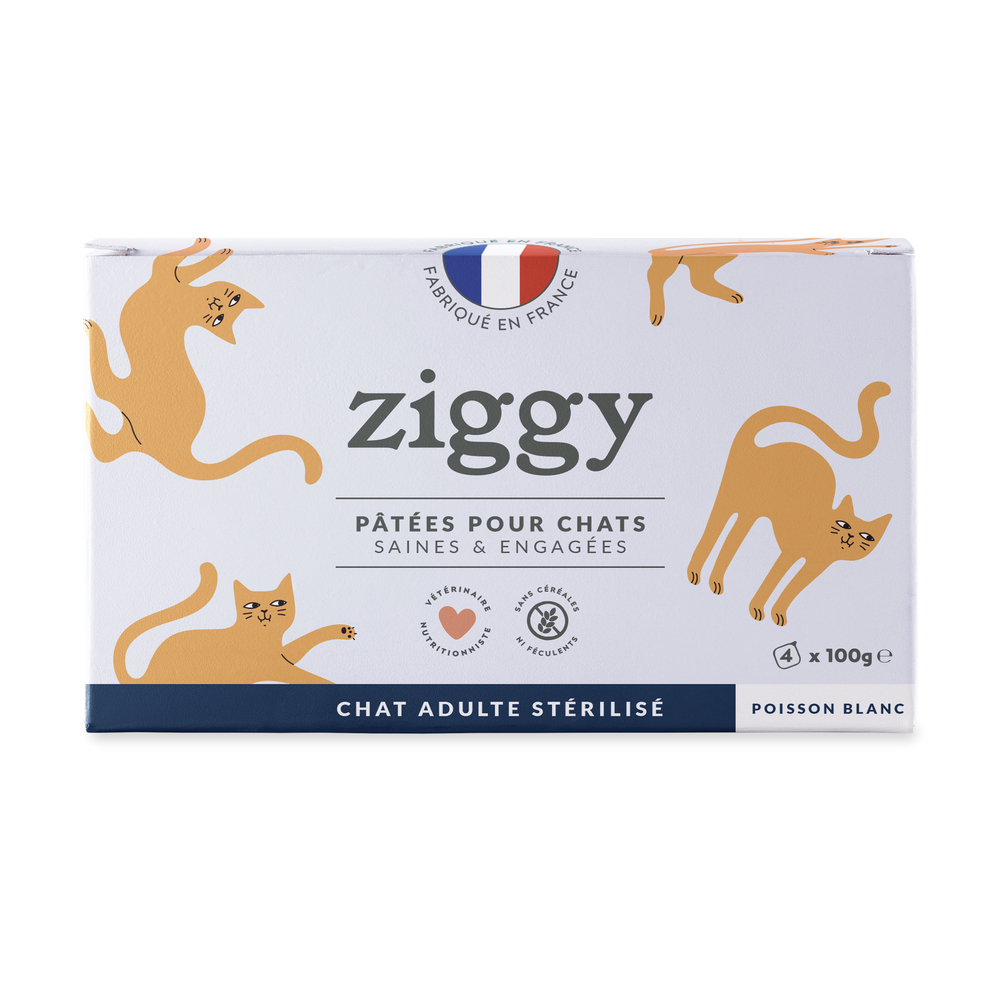 Pâtée chat stérilisé au poisson blanc 4x100g