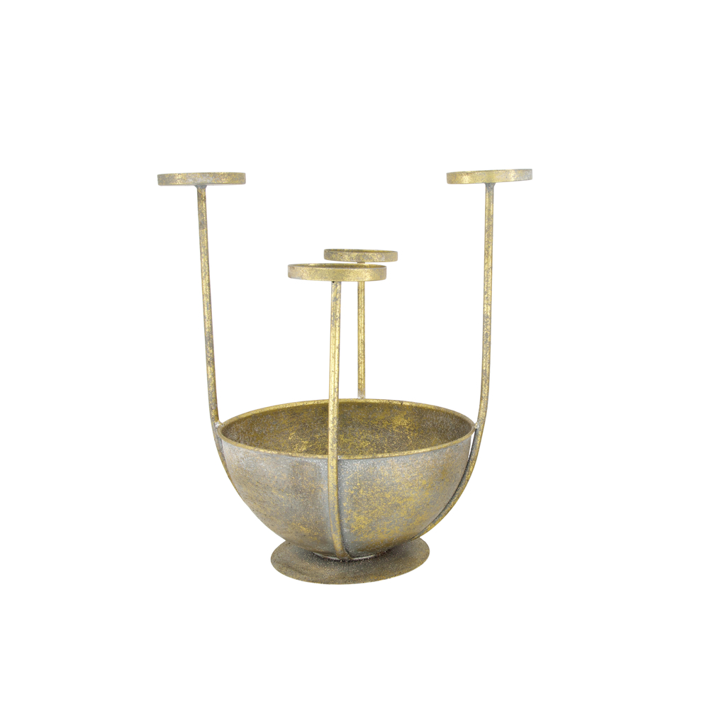 Bougeoir en métal - 26x26x37.5cm