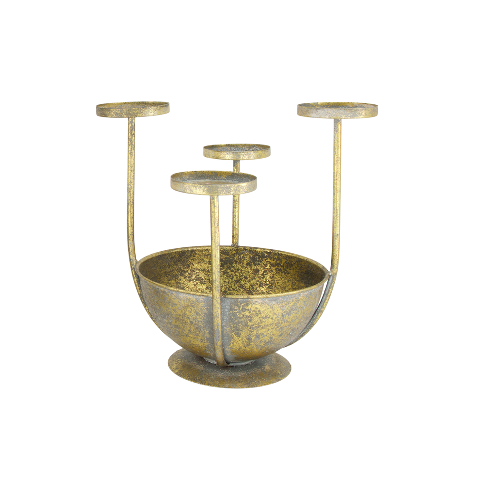 Bougeoir en métal - 23.5x23.5x28.5cm