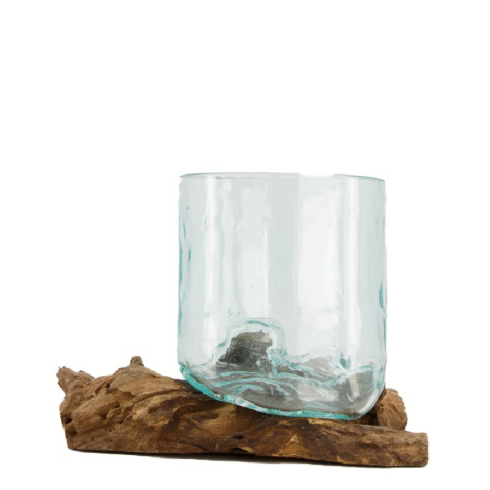 Verre coulé sur racine - 27x16x16cm