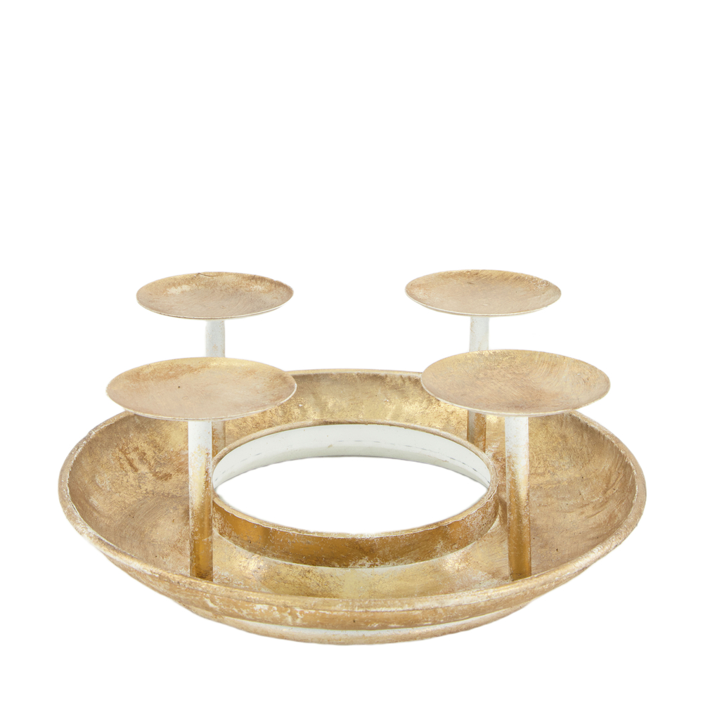 Bougeoir or en métal 28x28x10.5cm