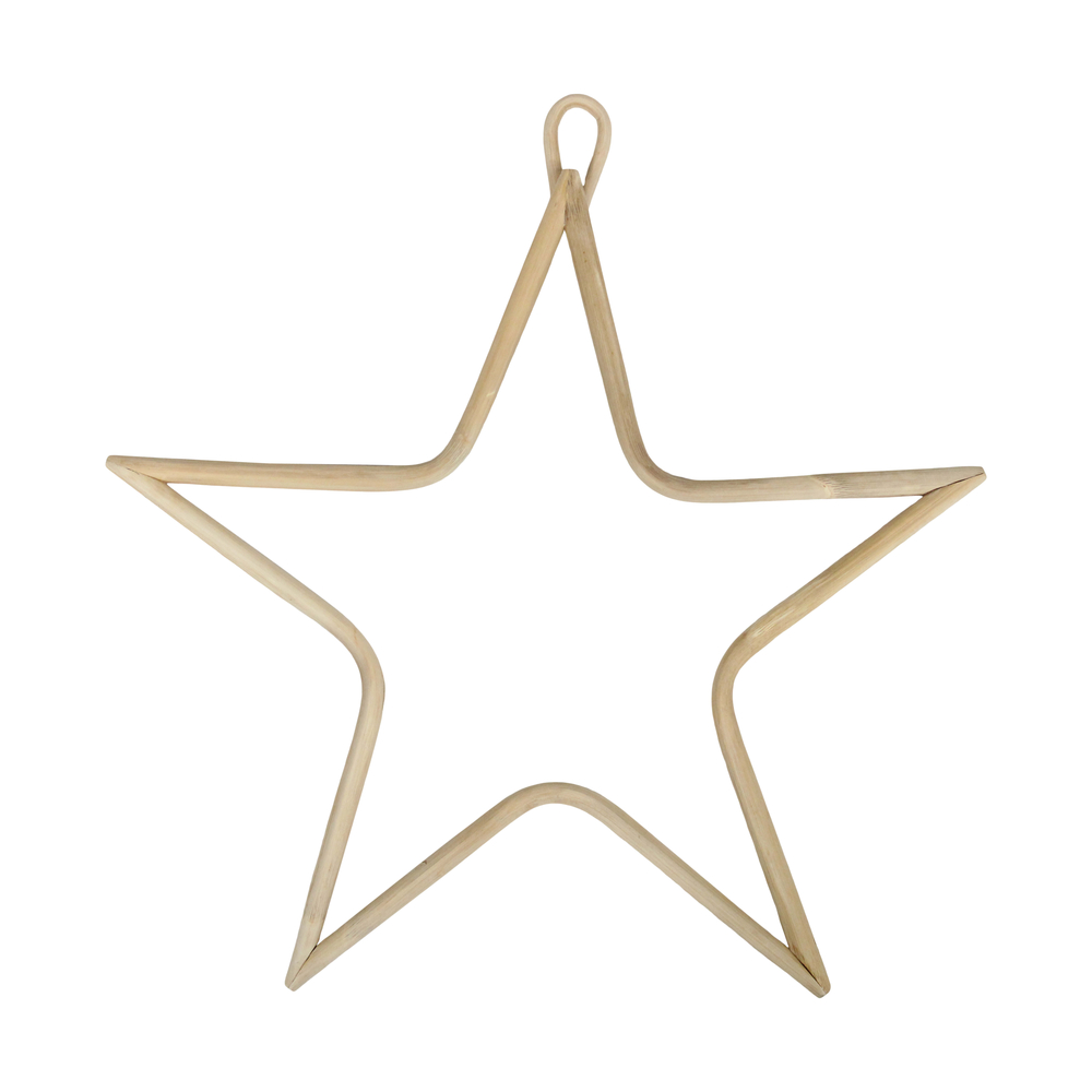 Étoile à suspendre en rotin - 37x37x1cm