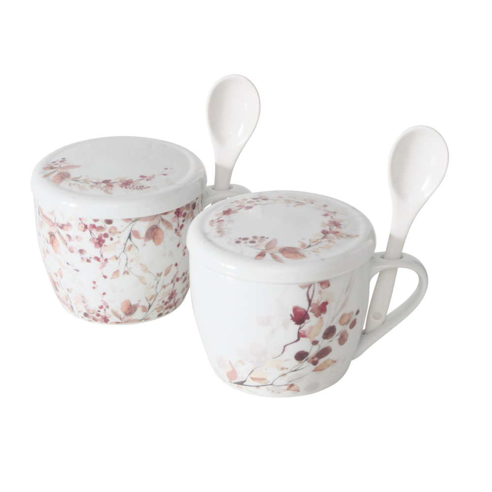Tasse Jumbo Bernada, motif floral - L.16xl.12,8xH.17cm
