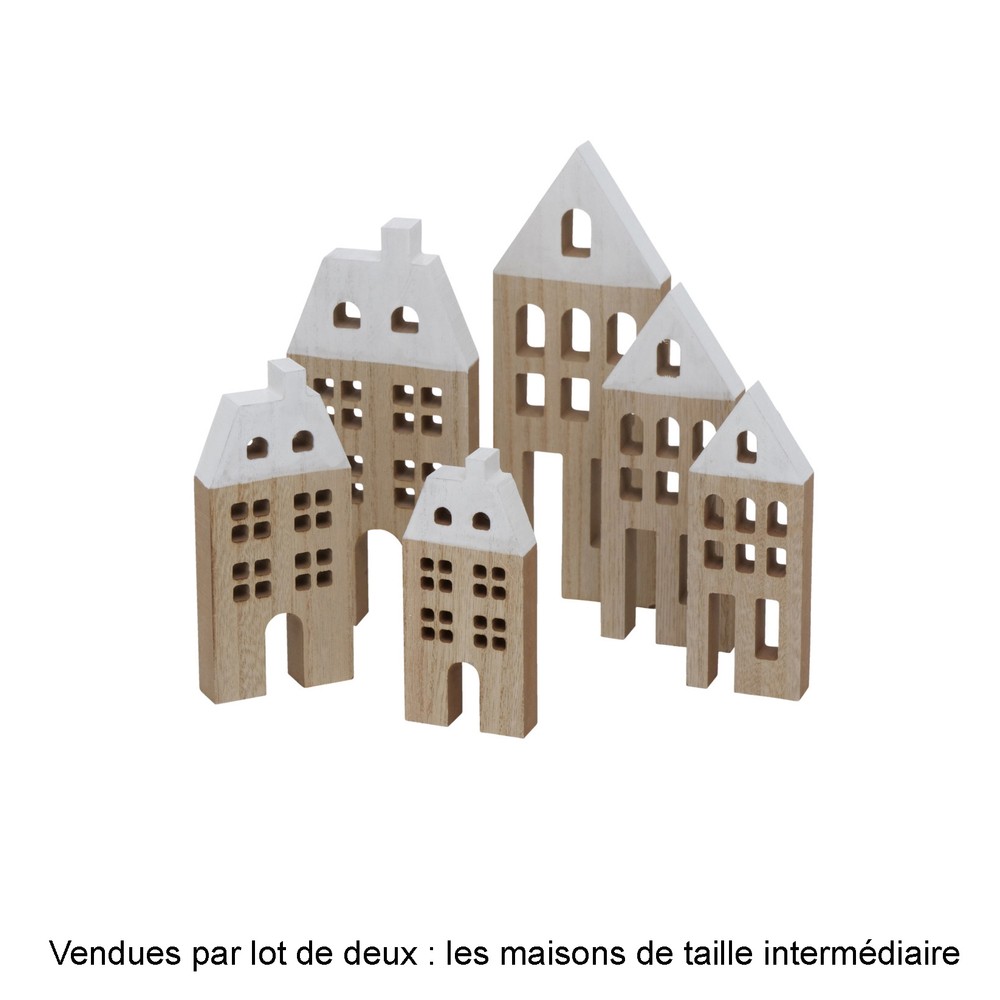Maison Towny, décoration de Noël, lot de 2 pièces - H.8,50cm