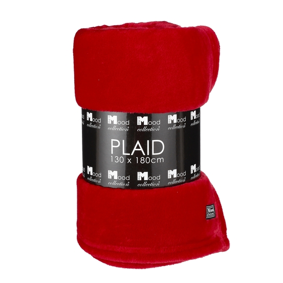 Plaid polaire Famke, coloris rouge - 180x130cm