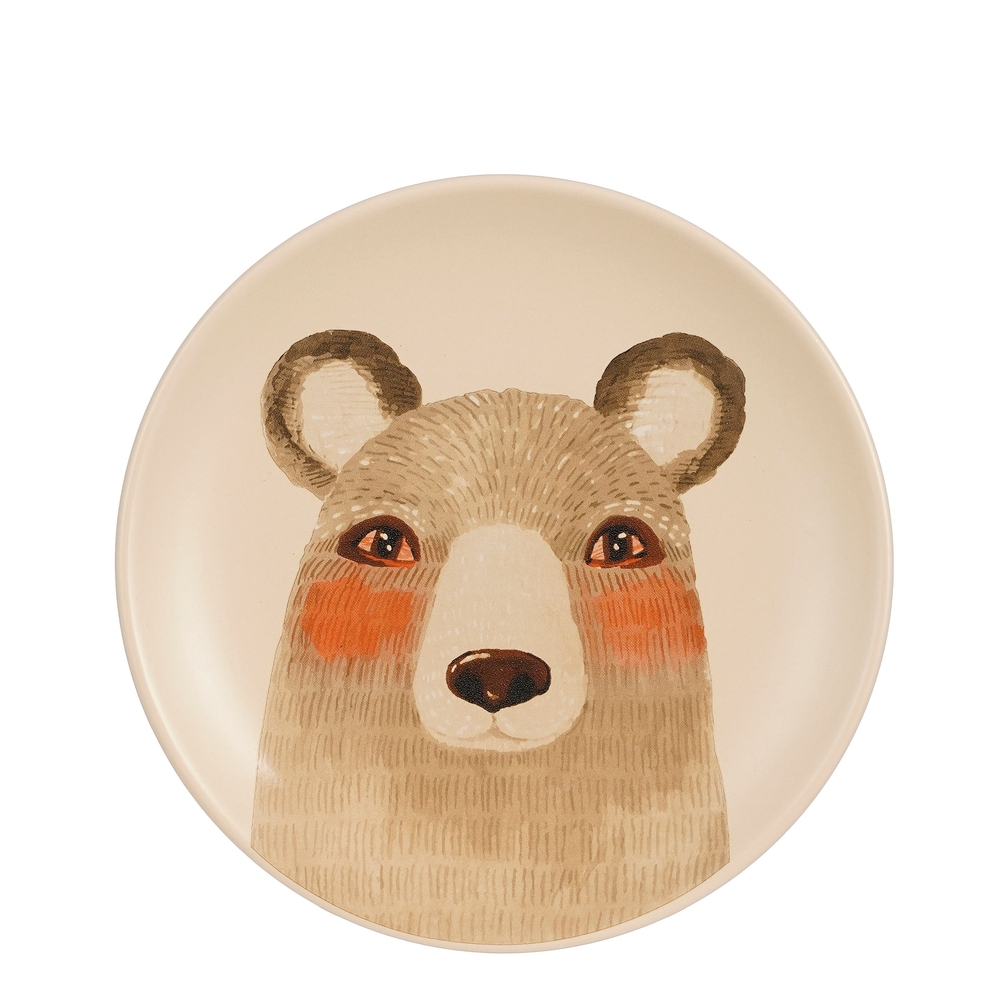 Assiette décorative en céramique, motif Ours - D20cm