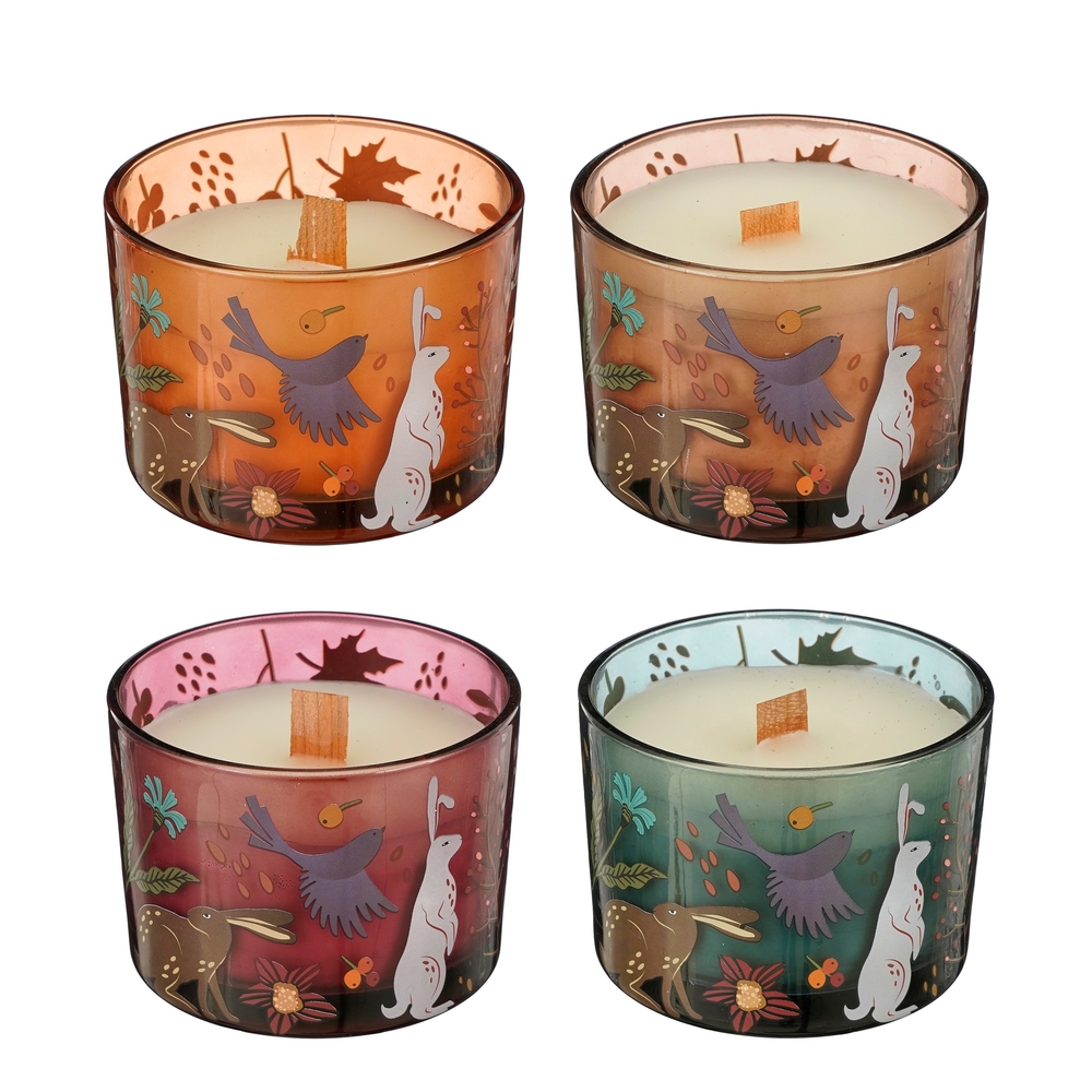 Bougie parfumée, senteur délicate d'huile de lin - H.8x D.11cm