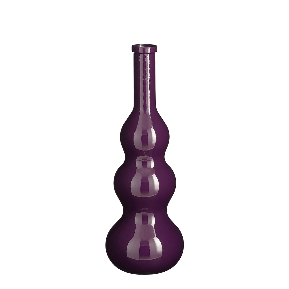 Vase Benito en verre recyclé, coloris violet, H.75cm