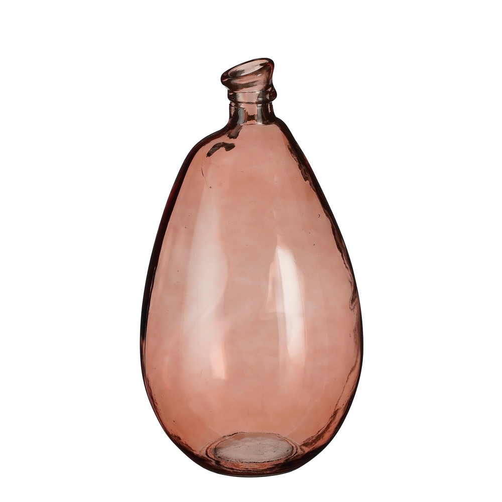 Vase en verre recyclé 'Pinto', coloris marron - H.47xD.26cm