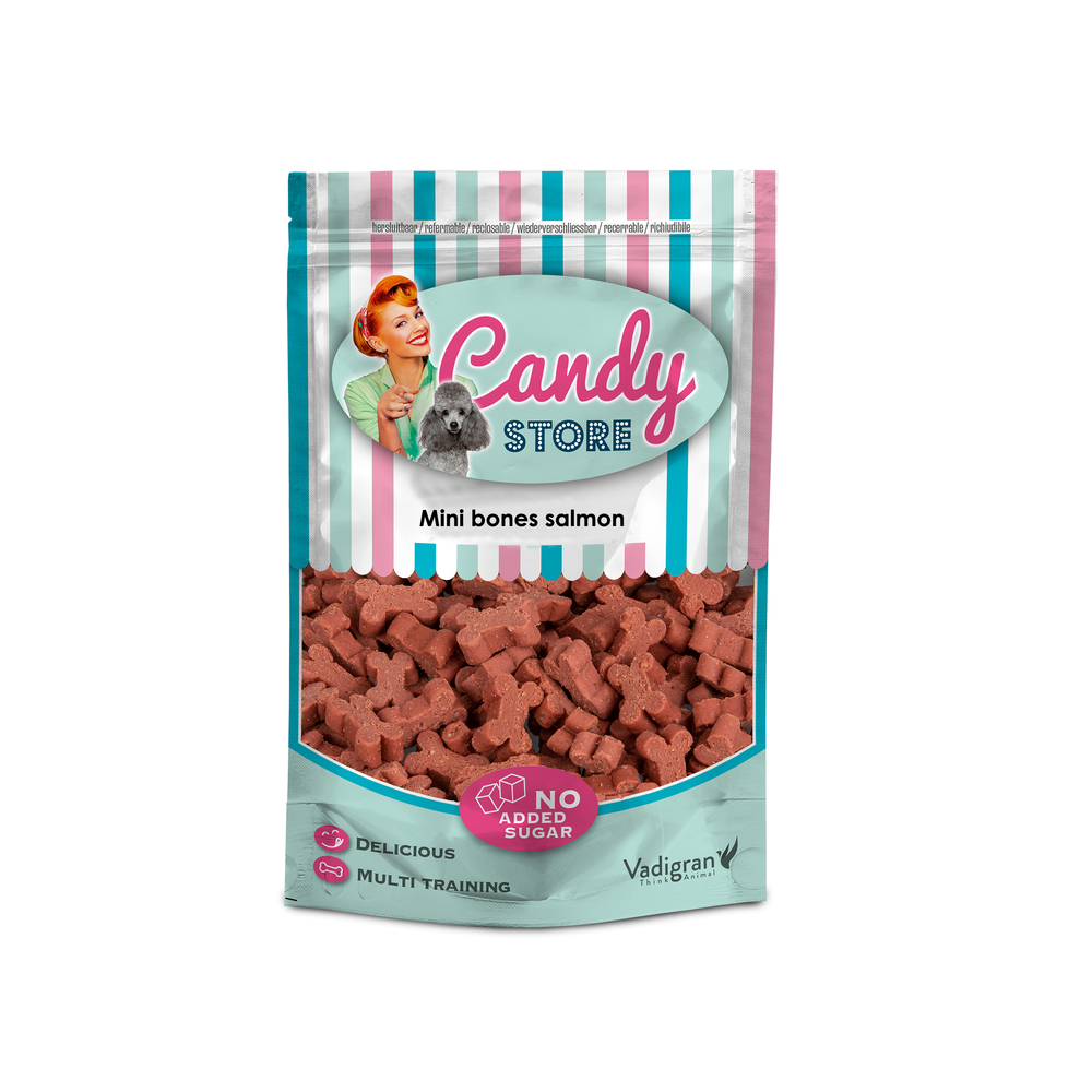 Friandises pour chien Candy mini bones saumon 180g