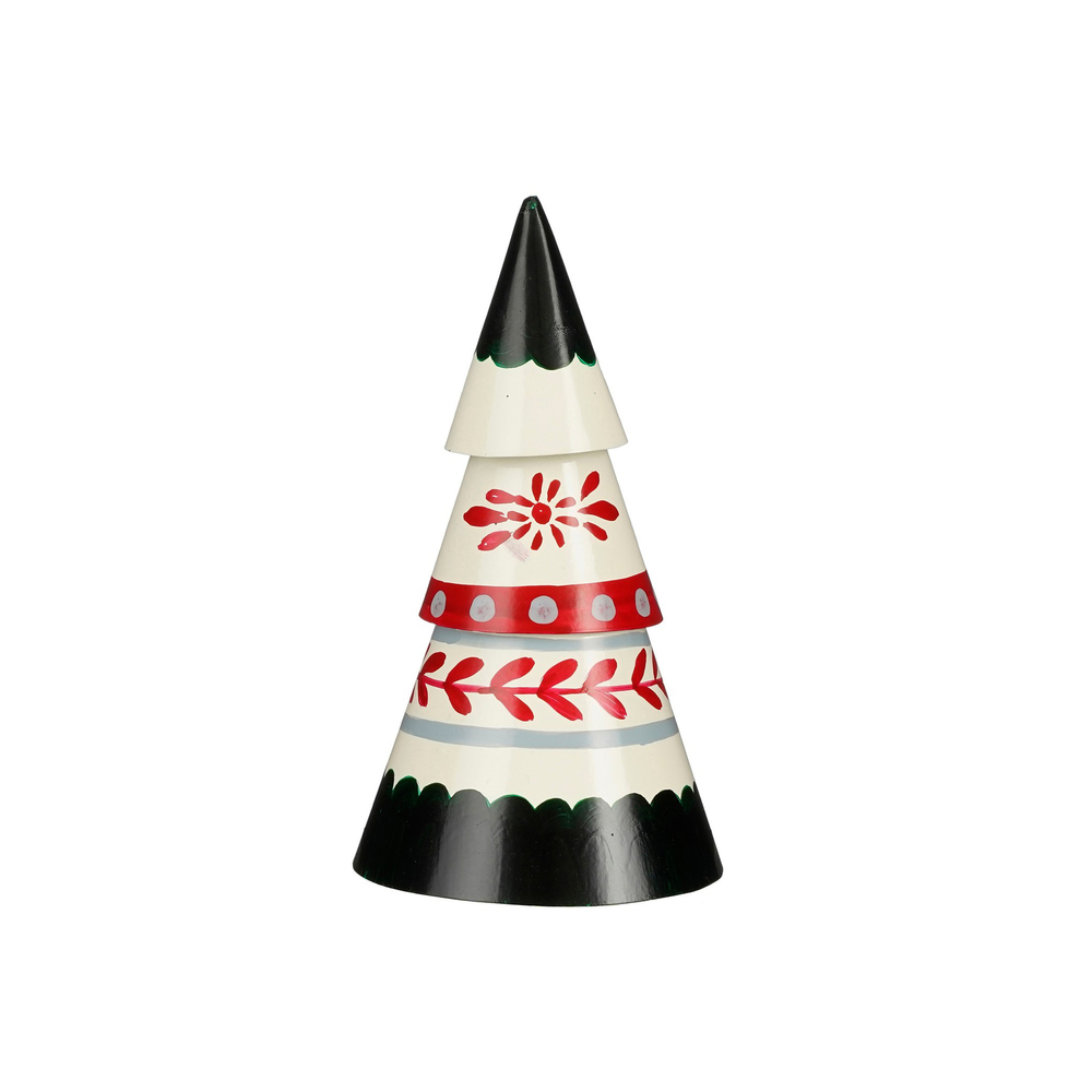 Sapin de Noël en métal, coloris blanc - D.10xH.20cm