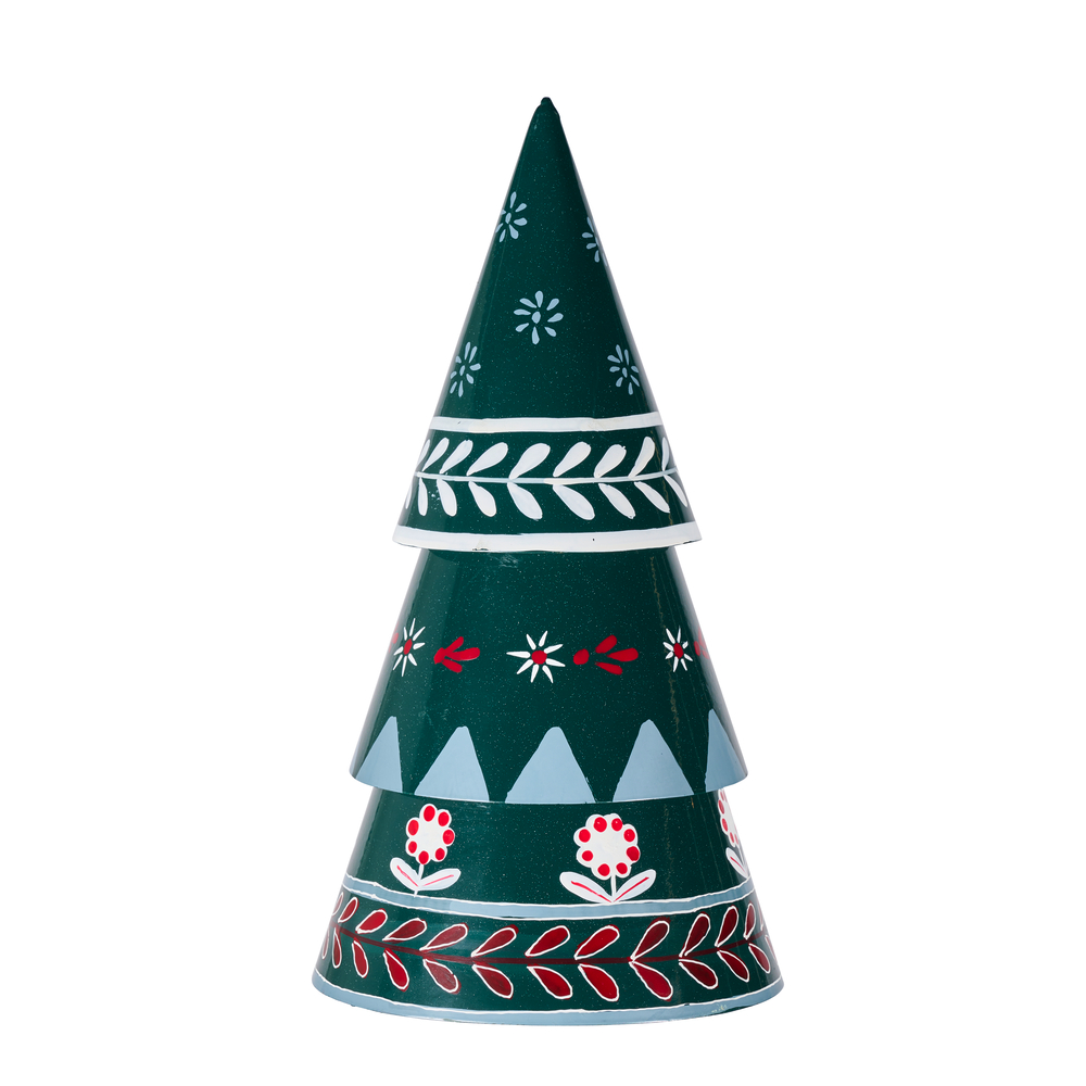 Sapin de Noël en métal, coloris vert - D.16 x H.30cm